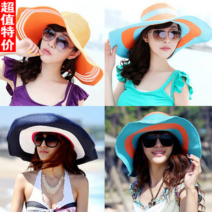 Summer sun hat beach cap sunbonnet strawhat women's sun hat anti-uv parent-child cap