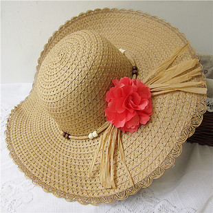 Summer sun hat female beach sun-shading hat cutout woven pattern strawhat