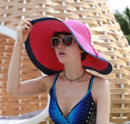 Summer sun hat women's strawhat beach hat sun-shading large brimmed hat big along the cap