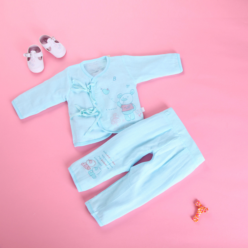 Summer thin 2412 baby gauze open files underwear set romper open file pants newborn