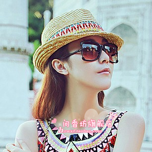 Summer trend national fedoras vintage ccia roll-up hem sunbonnet beach cap sun hat
