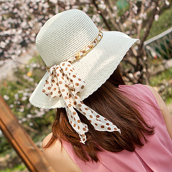 Summer trend women's lacing big straw hat trend dome sunbonnet large brim hat beach cap sun hat