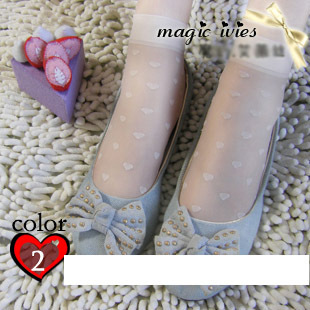 Summer ultra-thin silk small heart short stockings sock slippers pile of pile of socks female socks