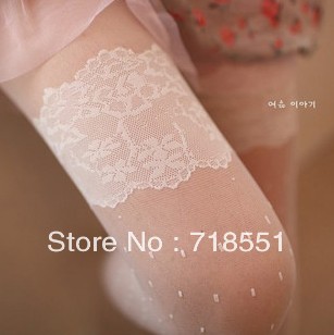 Summer ultra-thin white stockings lace jacquard pantyhose legging stockings women's princess socks free shipping