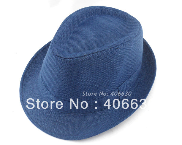 summer unisex straw fedora hat cap, men's trilby hat,  10pcs/lot, free shipping by China post