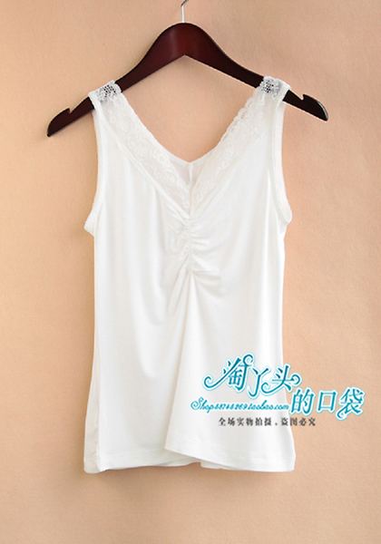 Summer V-neck modal lace spaghetti strap vest female basic shirt vest