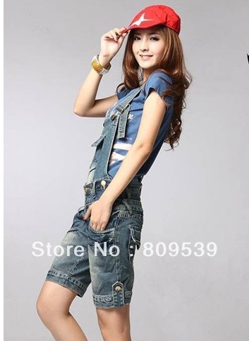 Summer wear new dress comfortable leisure overalls conjoined twin braces jeans
