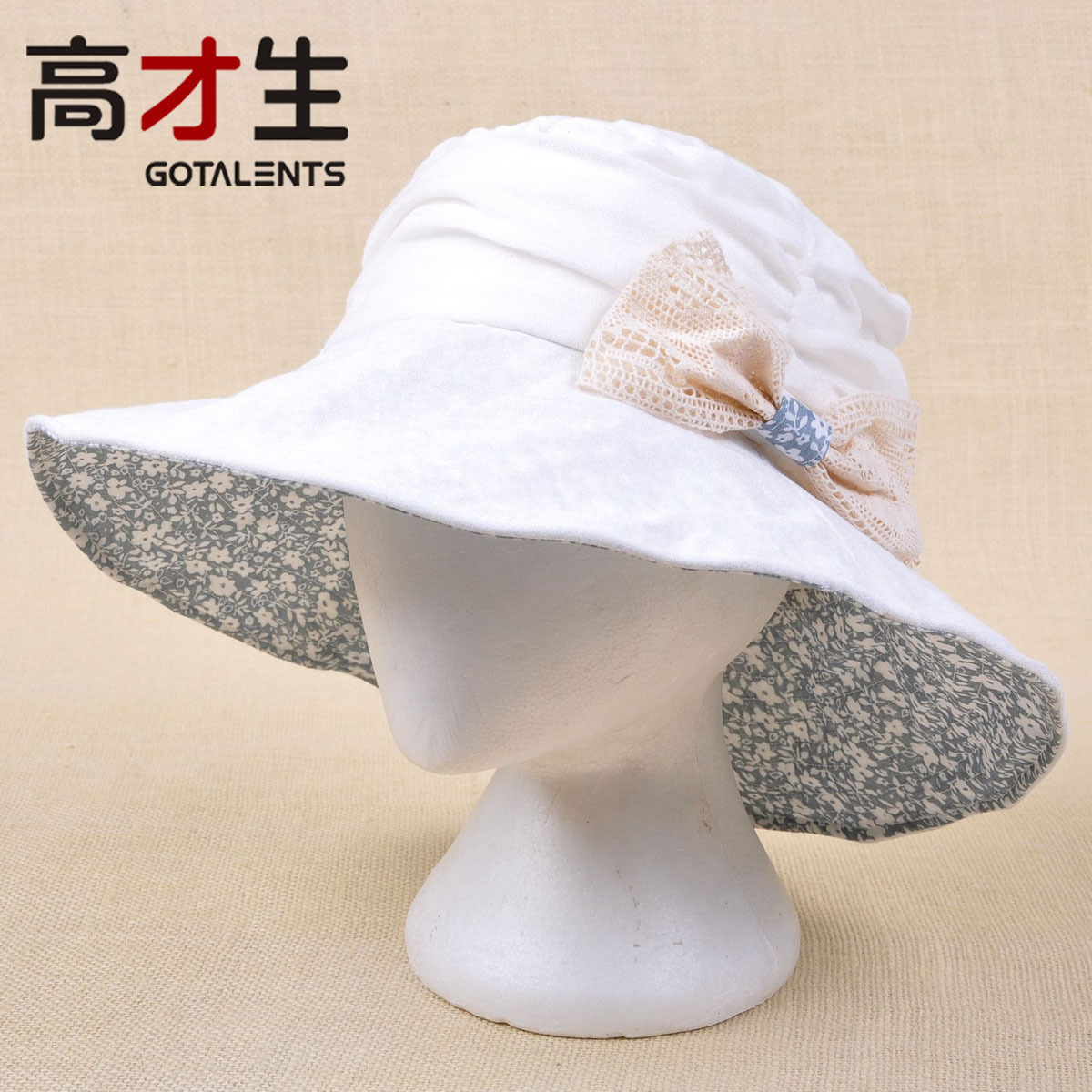 Summer women's anti-uv sun-shading sun hat bow big along the cap