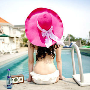 Summer women's big along the cap big strawhat sunbonnet beach large brim cap sun hat ribbon