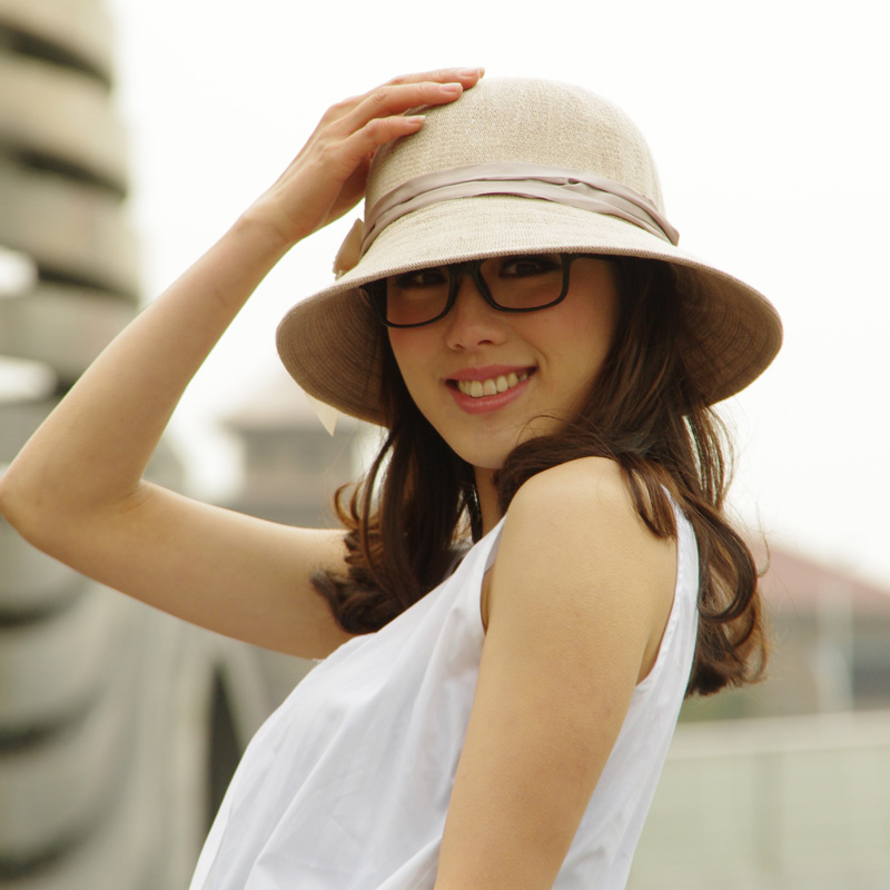 Summer women's bucket hat sunbonnet dome cap millinery bow quality fedoras sunscreen