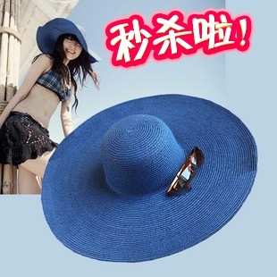 Summer women's straw hat anti-uv large along the sunbonnet beach cap large brim hat