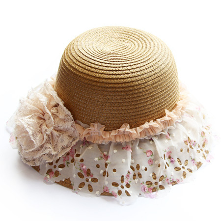 Summer women's strawhat straw braid sunbonnet chiffon flower strawhat hat sun hat