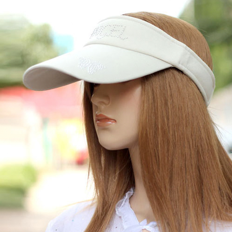 Summer women's sun-shading visor outdoor casual large brim sun hat big crownless sun hat