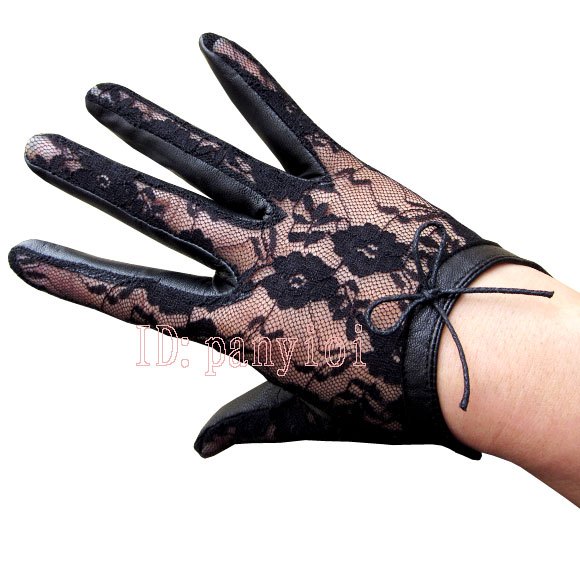 Summer women's sunscreen leather gloves sheepskin lace fashion 100
