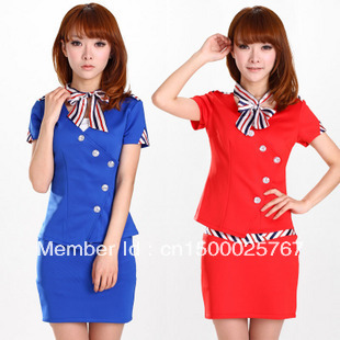 Summer work wear stewardess uniforms work wear professional set technicalness service pediluvium