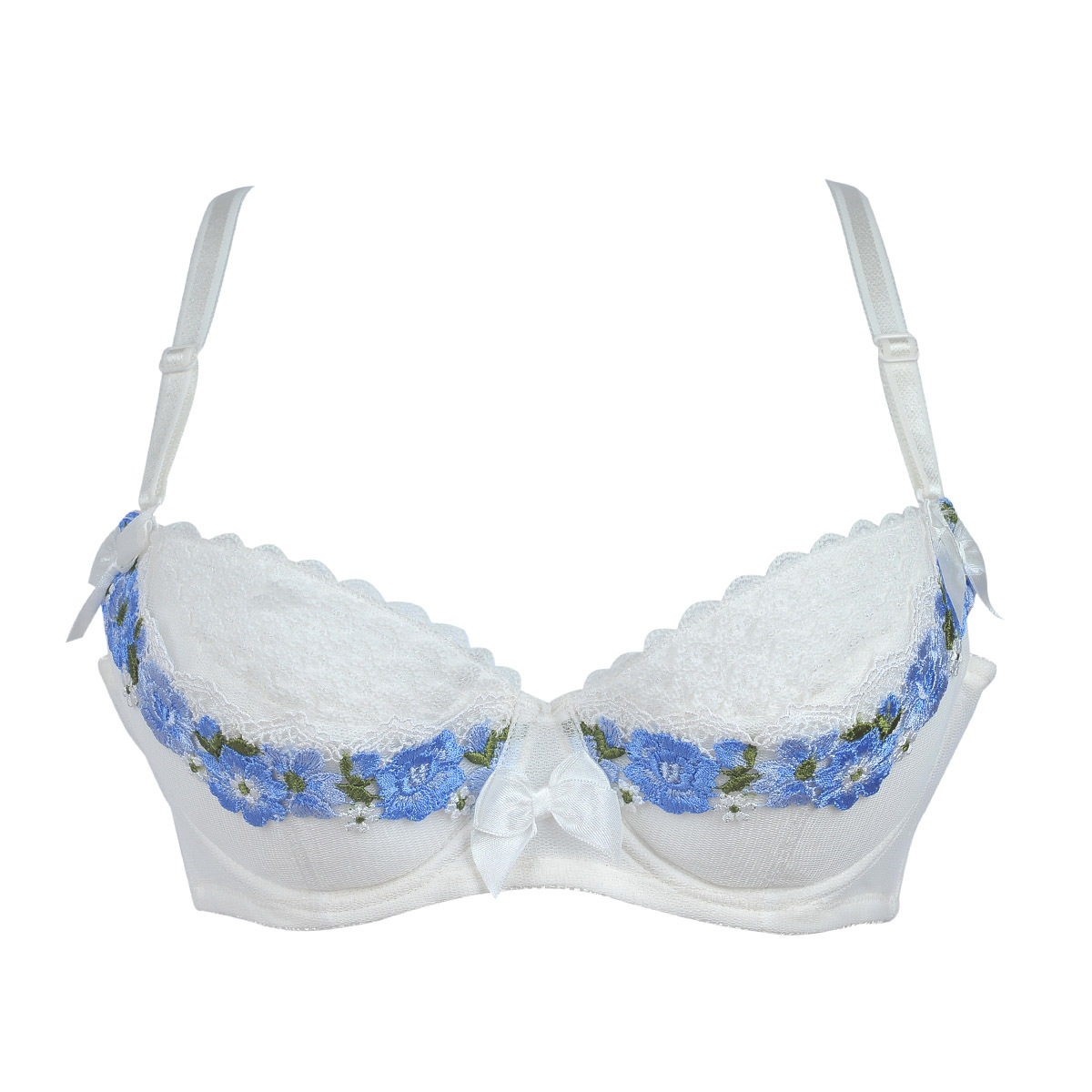 Sun flora - happbra series flower embroidery pad cup bra 114013