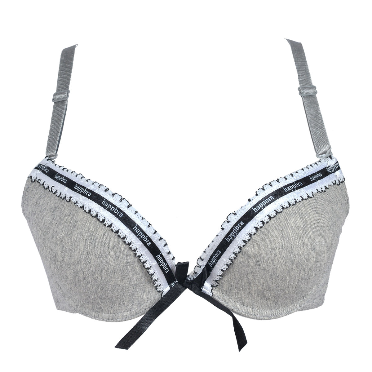 Sun flora - happbra series white hemming cup bra bow 214055