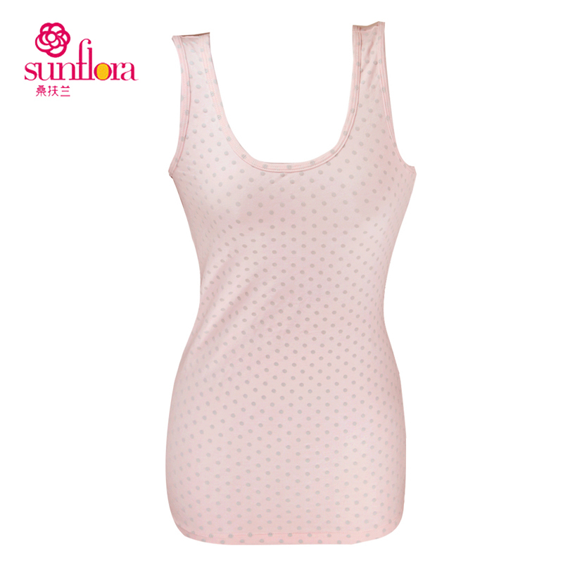 Sun flora polka dot series comfortable close-fitting 100% cotton casual vest autumn and winter dw111