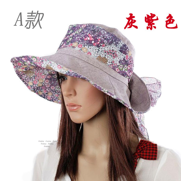 Sun hat summer anti-uv women's bow folding big along the cap sunbonnet summer hat