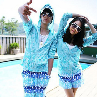 Sun protection clothing long-sleeve transparent plus size lovers beach clothes sun protection clothing female air conditioning