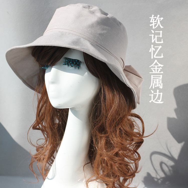 Sun-shading fabric hat sunbonnet sun hat female summer 100% cotton spring and autumn hat memory metal maozi