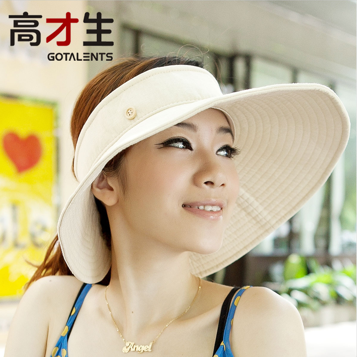 Sun-shading hat female summer visor outdoor beach large brim hat sun hat folding