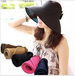 Sun-shading hat women's strawhat beach cap female summer folding sun hat