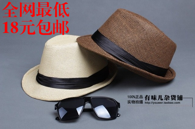 Sunbonnet fashion female summer hat male strawhat fedoras jazz hat lovers beach hat
