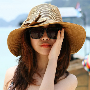 Sunbonnet summer strawhat women's bow big along the cap sun hat beach hat female summer