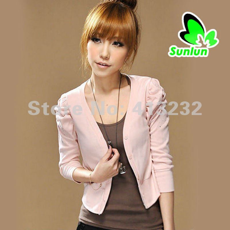 Sunlun Fantasy Zone Free Shipping Ladies' Korean Sweet Casual Three Button Blazar Slim Lady's Suits Short Jacket