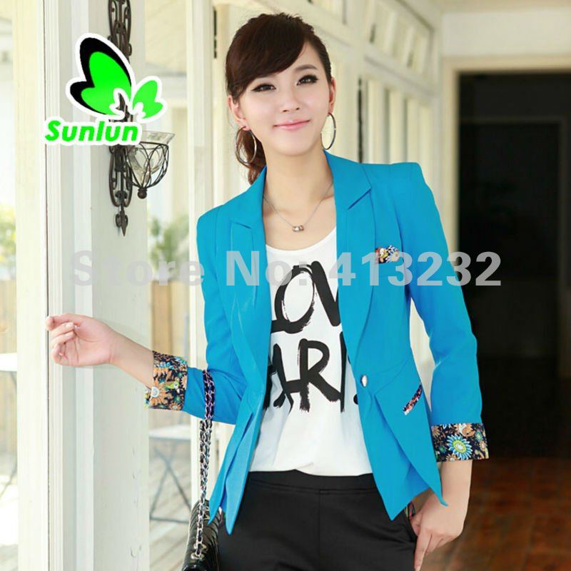 Sunlun Fantasy Zone Women's Fashion Elegant Turnup Small Suit Coat Lady Suit 2012 New Arrival Free Shipping