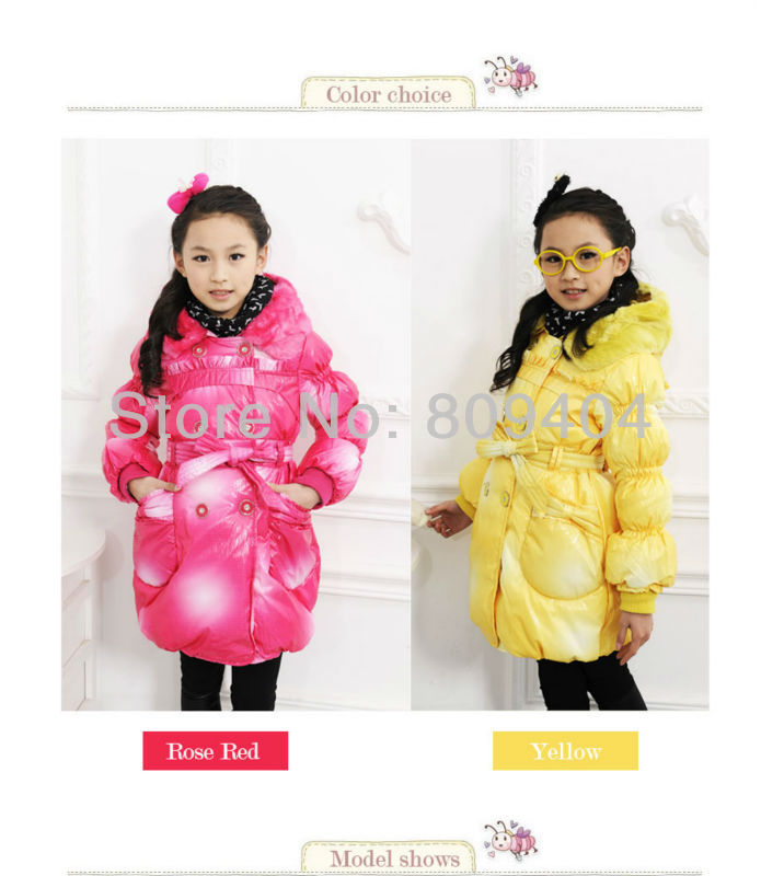 Sunlun Free Shipping Girls'  Solid Color Down Jacket Children Down Jacket Two Colors Available SCG-1002D