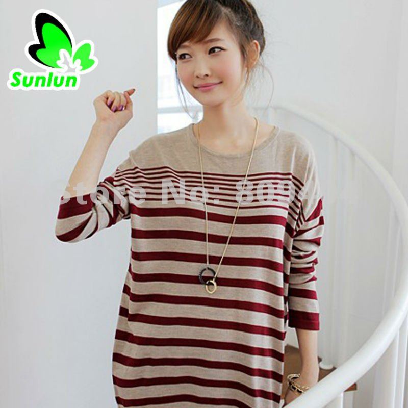 Sunlun Free Shipping Ladies' Korean Loose Bat Sleeve Large Size Pullover/Ladies Sweater/2012 New Arrival