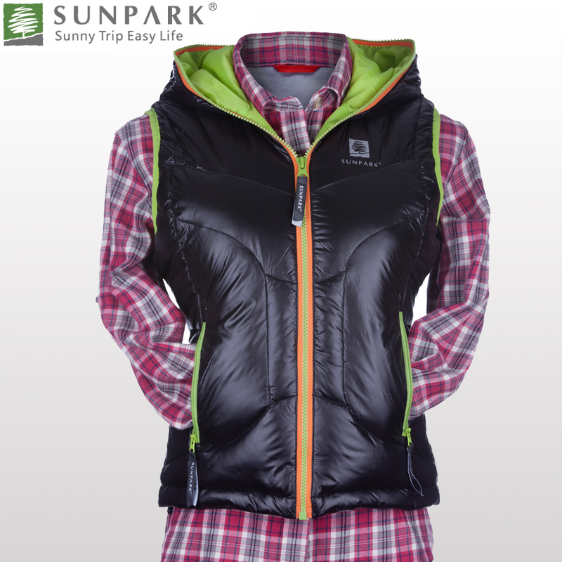 Sunpark casual fashion candy color block down vest female sbb0618