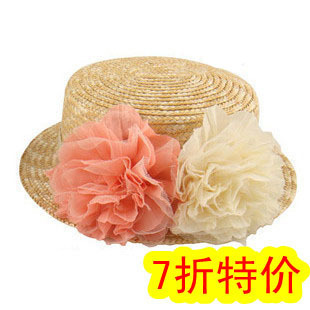 Sunscreen sun-shading pink flower cadet cap fedoras strawhat beach cap