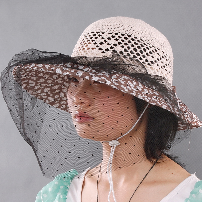 Sunscreen veil cap anti-uv sun hat large sun-shading hat summer women's hat