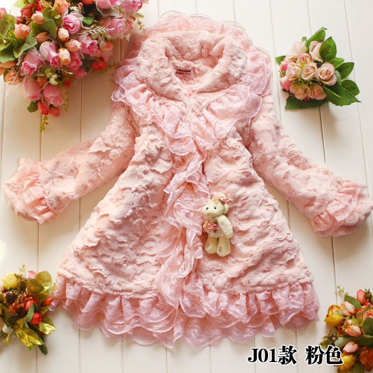 Sunshine 2012 girls clothing faux cotton-padded thickening trench outerwear overcoat j01
