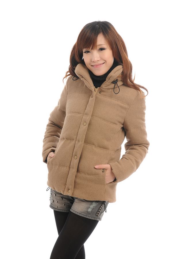 super deal free shipping  women's down coat stand collar long-sleeve short design thick single breasted dark zipper YYR03