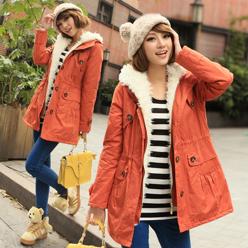 Super hot-selling 2012 autumn and winter new arrival outerwear large fur collar women's cotton-padded jacket thickening