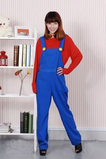 Super Mario cosplay clothes MARIO romper and t-shirt suit for women free shipping