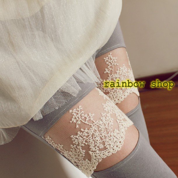 Super show thin Joker embroidery lace joining together render pure cotton pants  free shopping