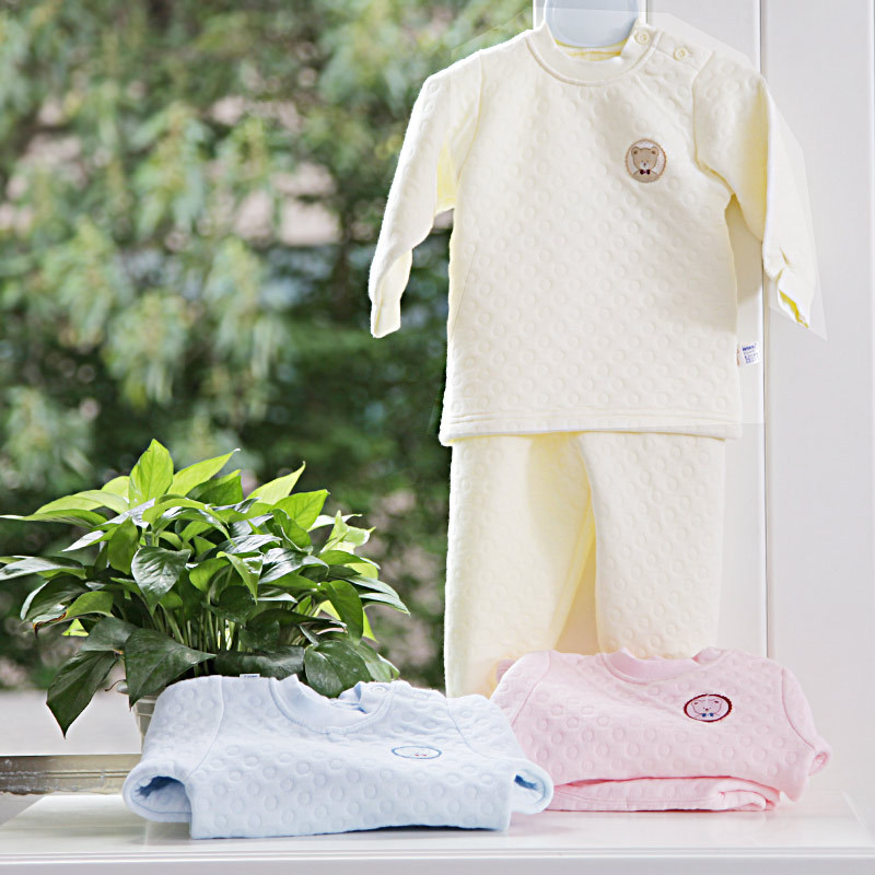 Super soft baby child thermal underwear set baby clothes autumn and winter male female child