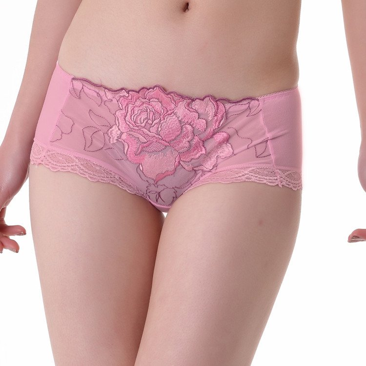 Super soft bamboo fibre panties lace gauze peones embroidery pants women's briefs 9222