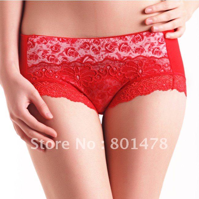 Superfine fiber printing embroidery lace upscale women's underwear 130