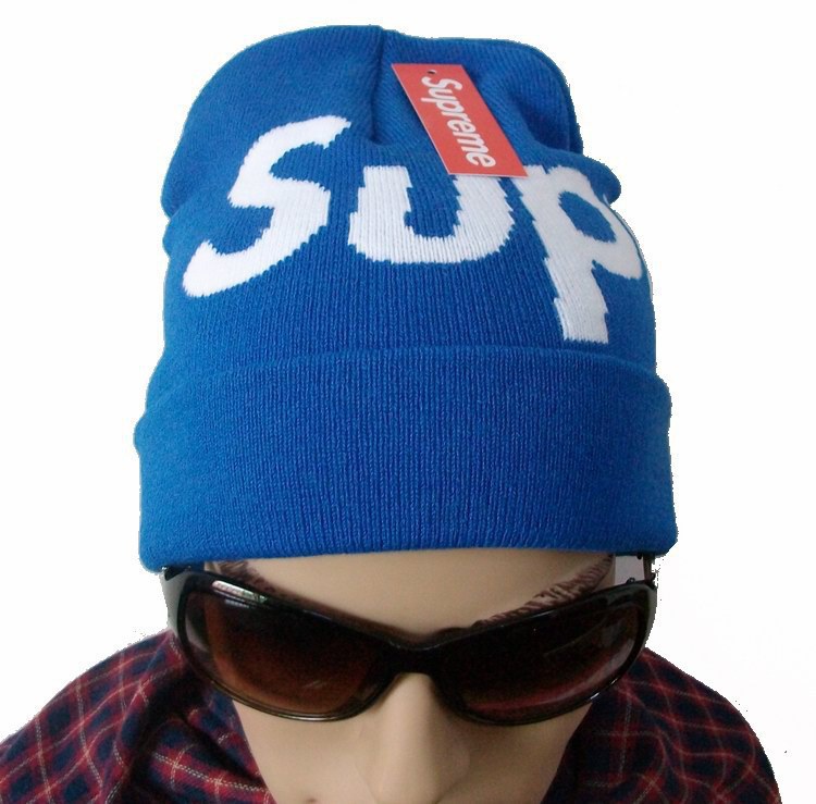 Supreme Big Logo sports Beanie Hats one fit all fashion hearwear blue freeshipping