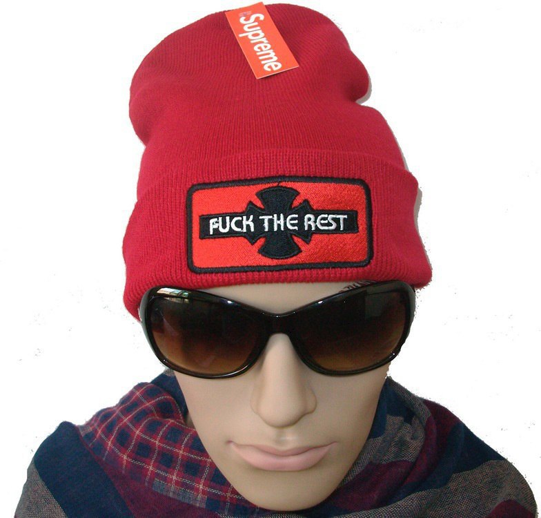 Supreme Independent fuck the rest red Beanie Hats fashion hearwear Freeshipping !