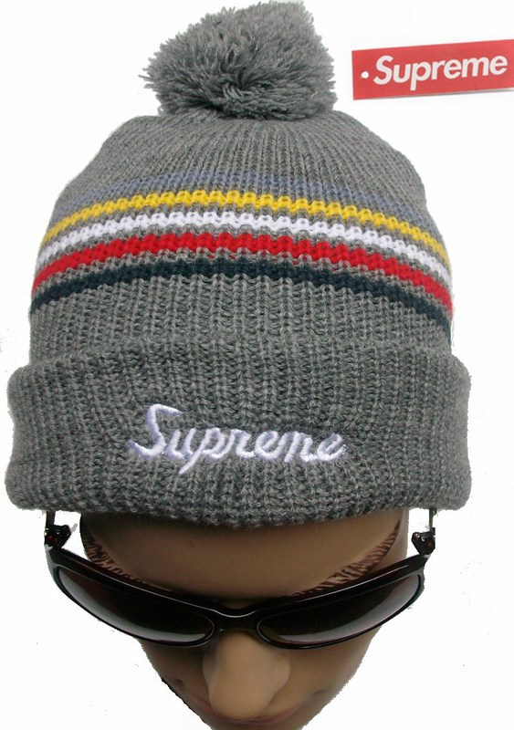 supreme loose gauge stripe beanie hats grey most popular caps one fit all  freeshipping