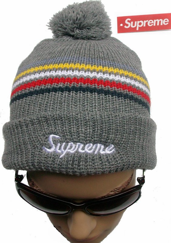 supreme loose gauge stripe sports Beanie hats grey most popular caps one fit all freeshipping