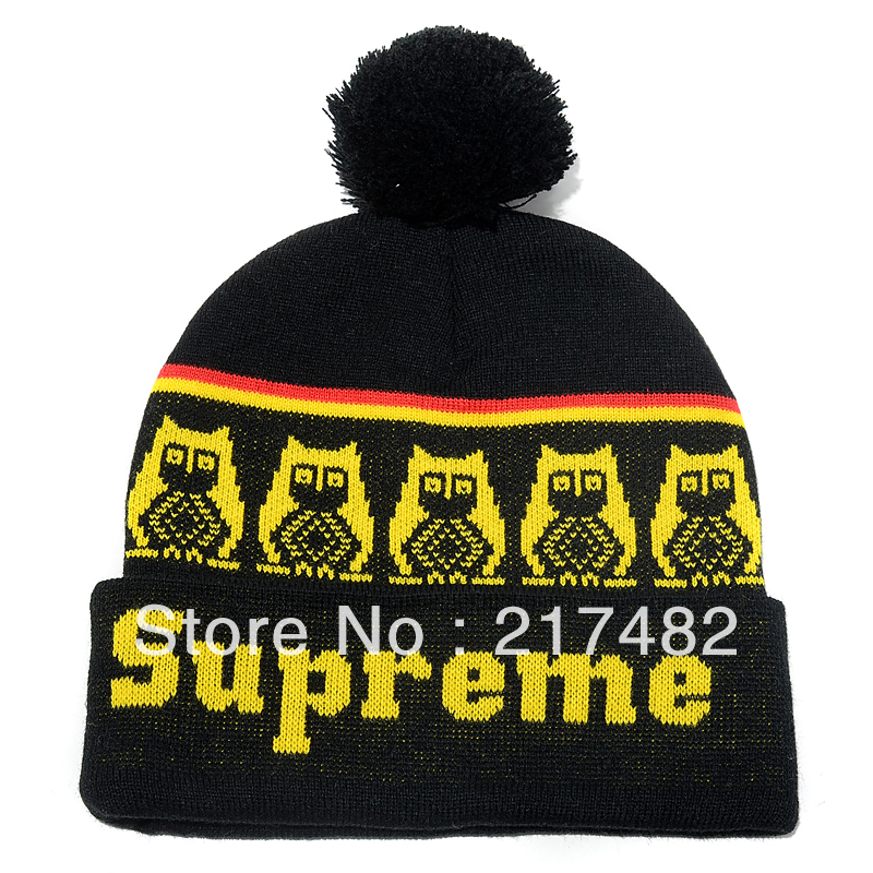 Supreme Owl Owls NEW STYLE Beanies hats black with gold black with blue wholesale & dropshipping freeshipping