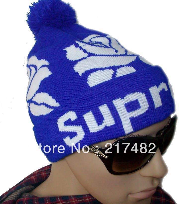 Supreme ROSE Beanie hats classic men's caps accept mix order top quality blue freeshipping